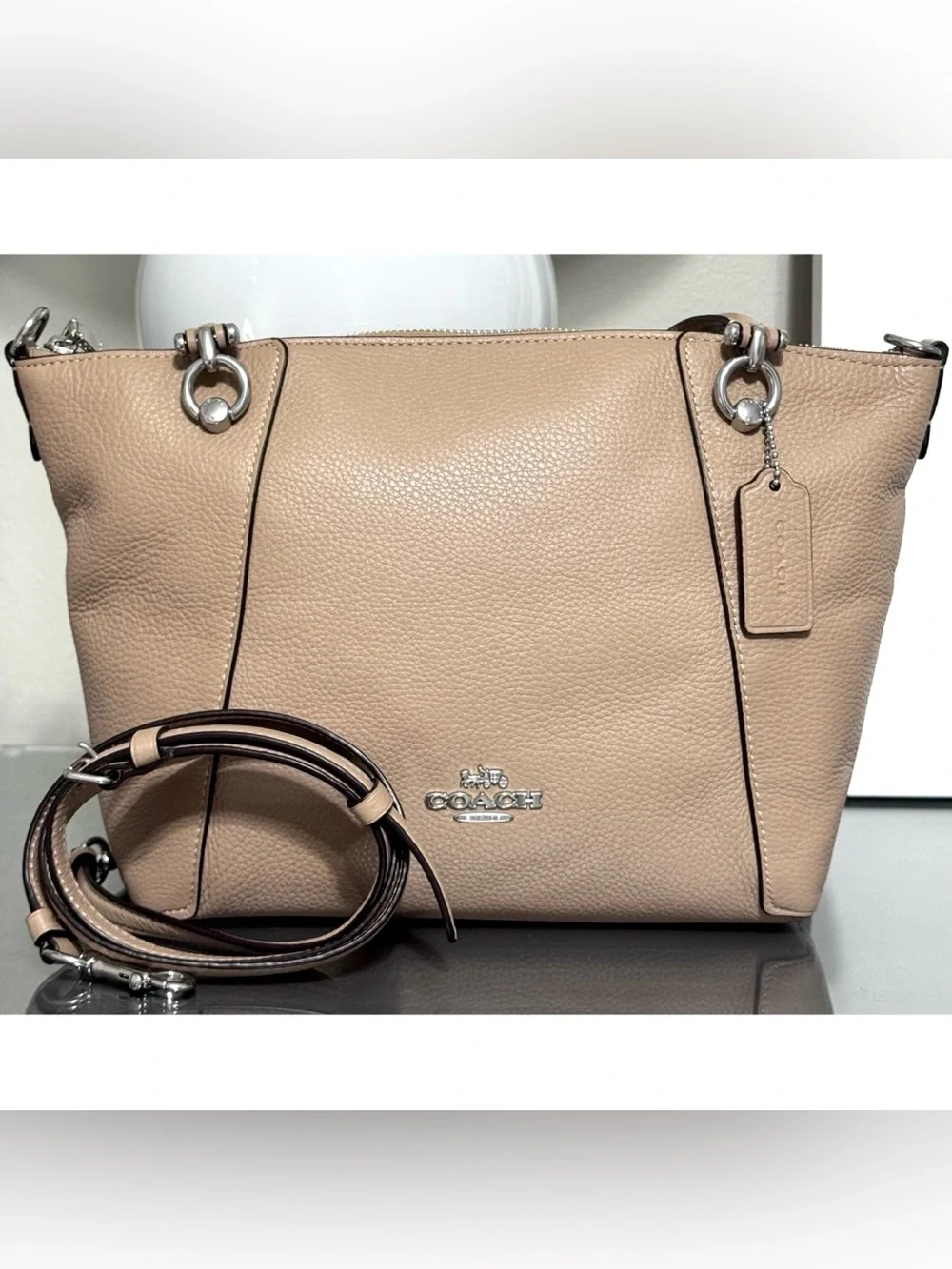 COACH Kacey Satchel Crossbody Bag, TAUPE/SILVER